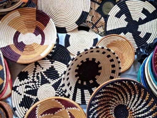 Some hand woven Ugandan baskets.