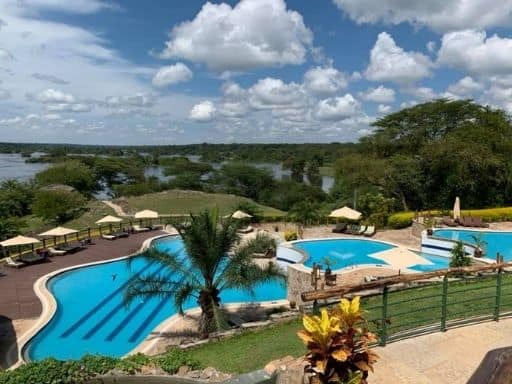 Chobe Safari Lodge has the most luxurious pool and view in all of Murchison Falls National Park.