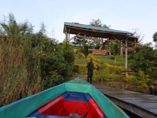 Arriving at Paradise Eco Hub on Itambira Island, Lake Bunyonyi