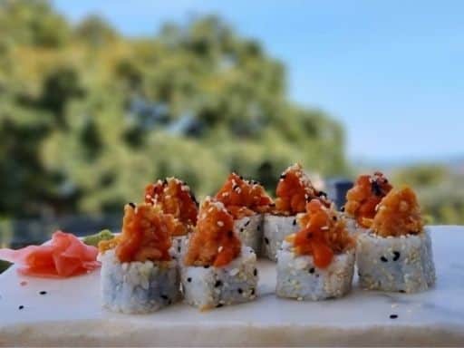 Live sushi bar is a unique touch at Latitude 0's Sunday brunch in Kampala.