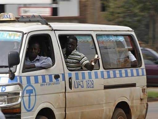 Matatu, a local taxi, in Kampala, Uganda.